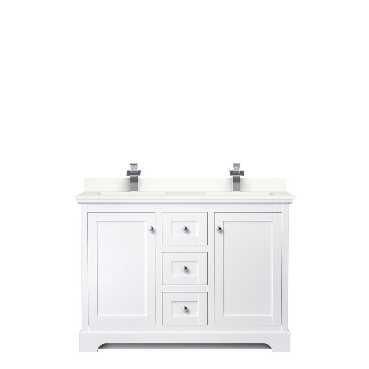 Wyndham Collection Avery 48'' Double Bathroom Vanity with Quartz Top
